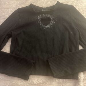Julia Black Ribbed Top